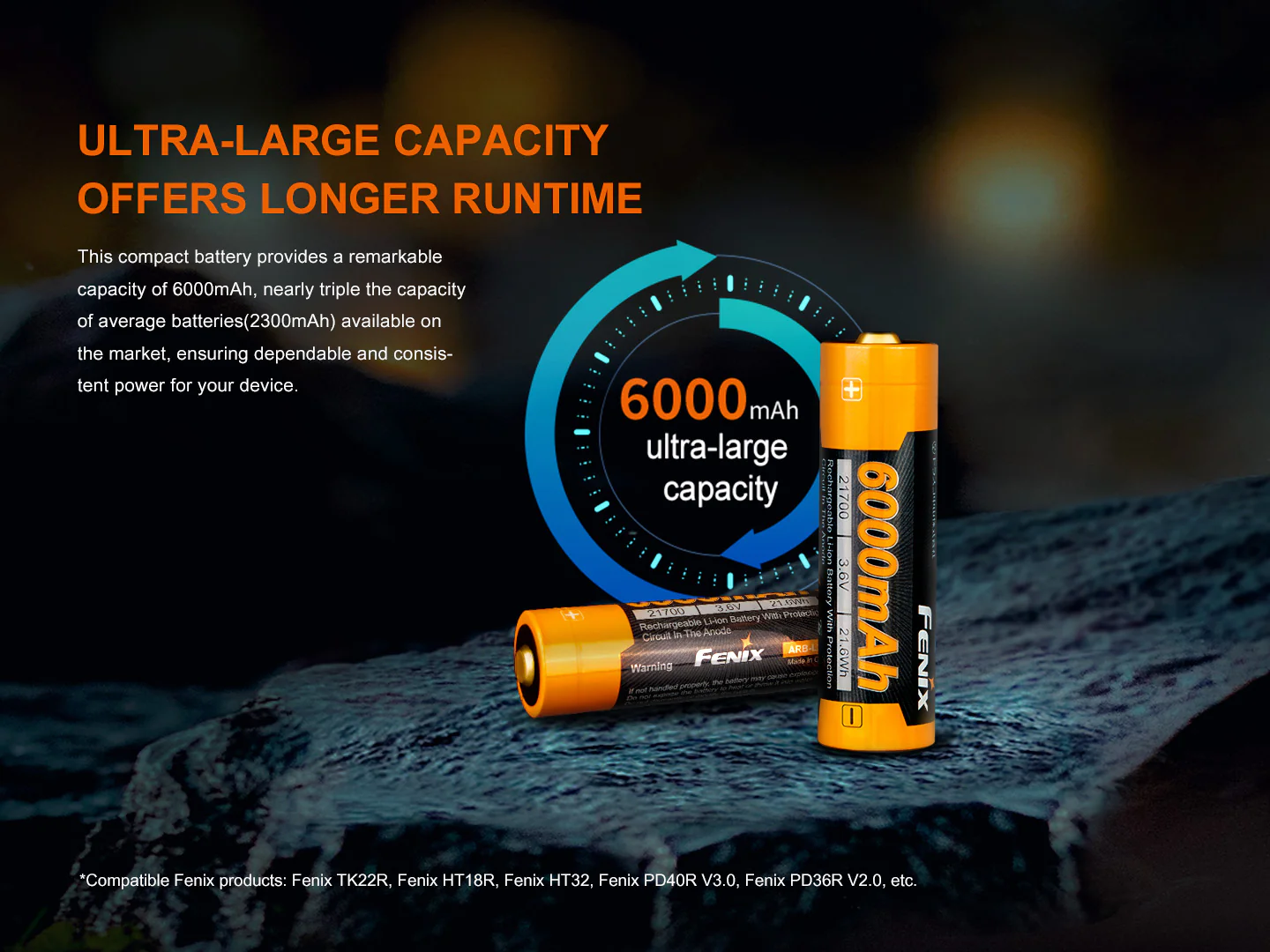 Fenix ARB-L21-6000 Rechargeable 21700 Li-ion Battery - 6000 mAh - Image 3