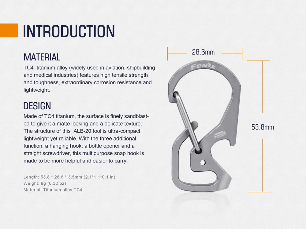 Fenix ALB-20 Multi-Purpose Snap Hook - Image 4