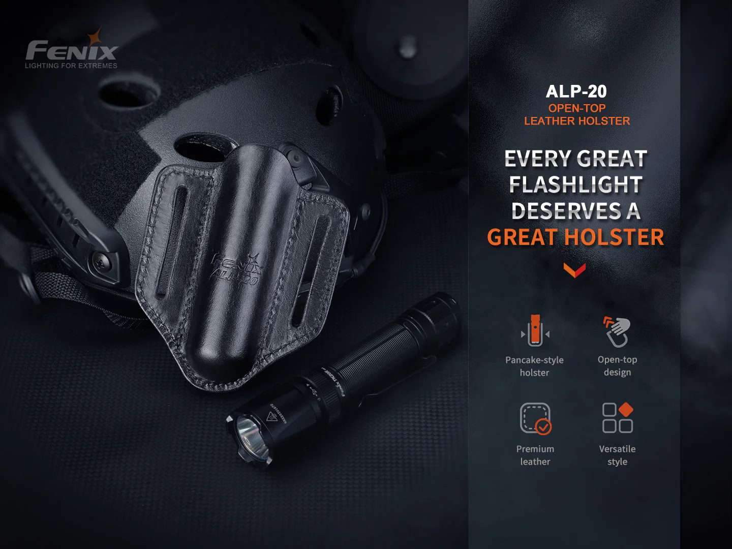 Fenix ALP-20 Open-Top Leather Flashlight Duty Holster - Image 3