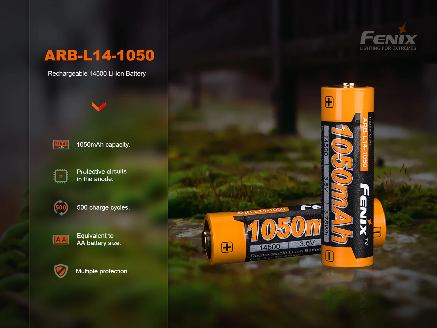 Fenix ARB-L14-1050 3.6v Rechargeable Li-ion AA Battery - Image 6