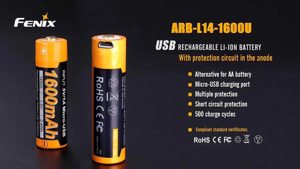 Fenix ARB-L14-1600U 1.5V USB Rechargeable Li-ion AA Battery - Image 2