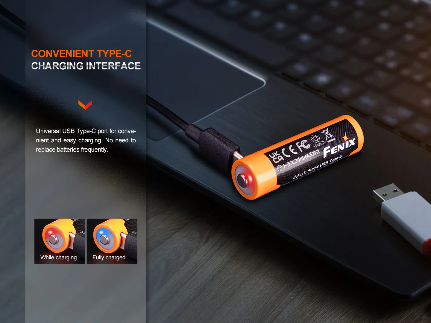 Fenix USB Rechargeable Li-ion AA Size Battery - Image 3