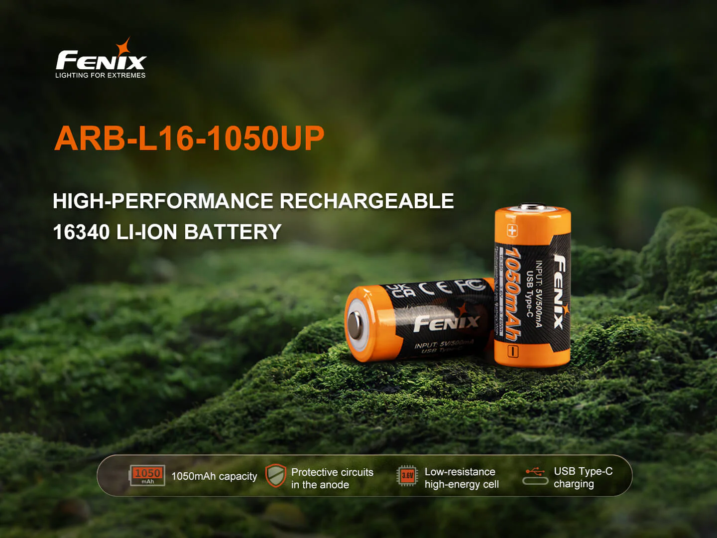 Fenix ARB-L16-1050UP Rechargeable 16340 Battery - Image 6