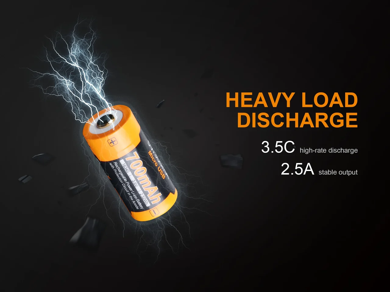 Fenix ARB-L16-700UP USB Rechargeable 16340 Battery - Image 4