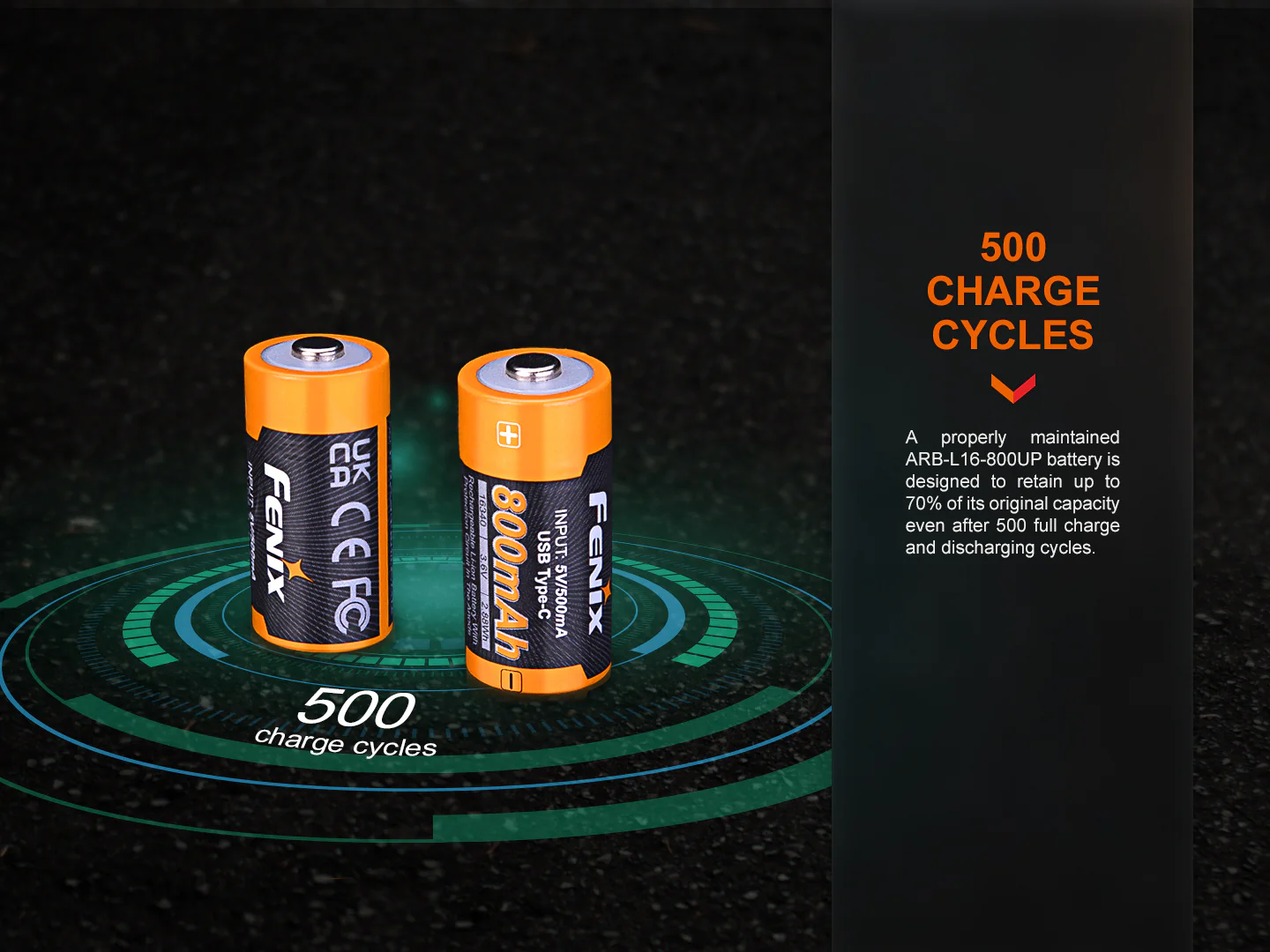 Fenix ARB-L16-800UP USB-C Rechargeable 16340 Battery - Image 5