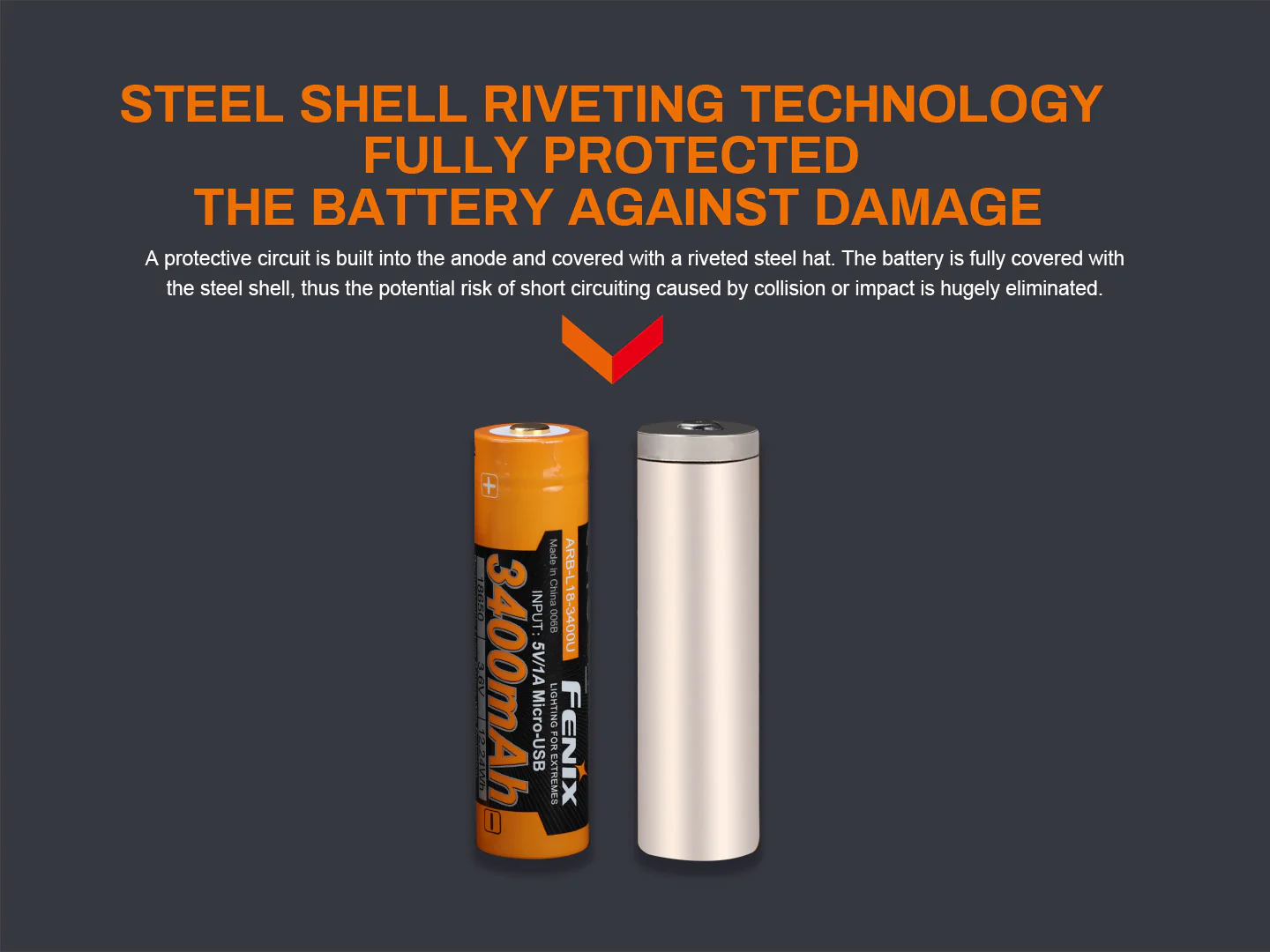Fenix ARB-L18-3400U Micro-USB Rechargeable 18650 Battery - Image 5