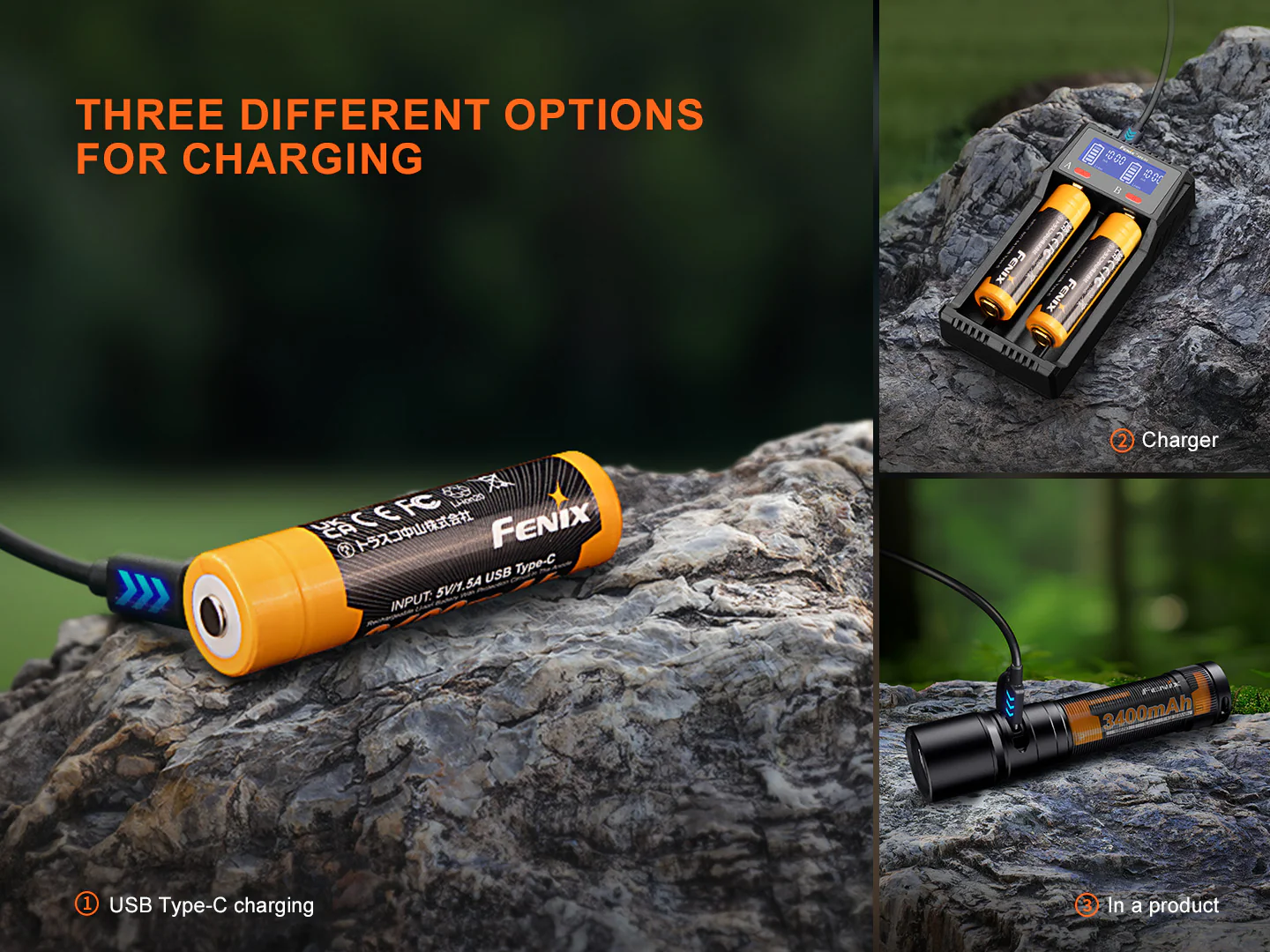 Fenix ARB-L18-3400U V3 USB-C Rechargeable 18650 Battery - Image 3