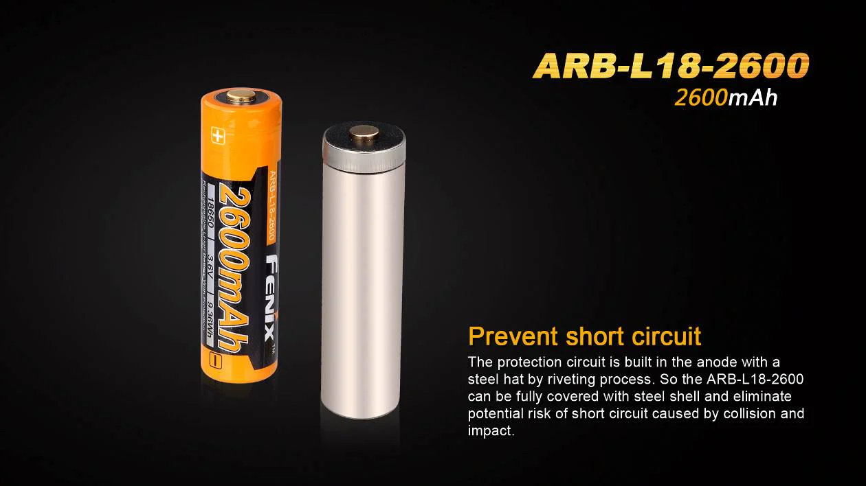 Fenix ARB-L18-2600 High-Capacity 18650 Battery - 2600mAh - Image 3