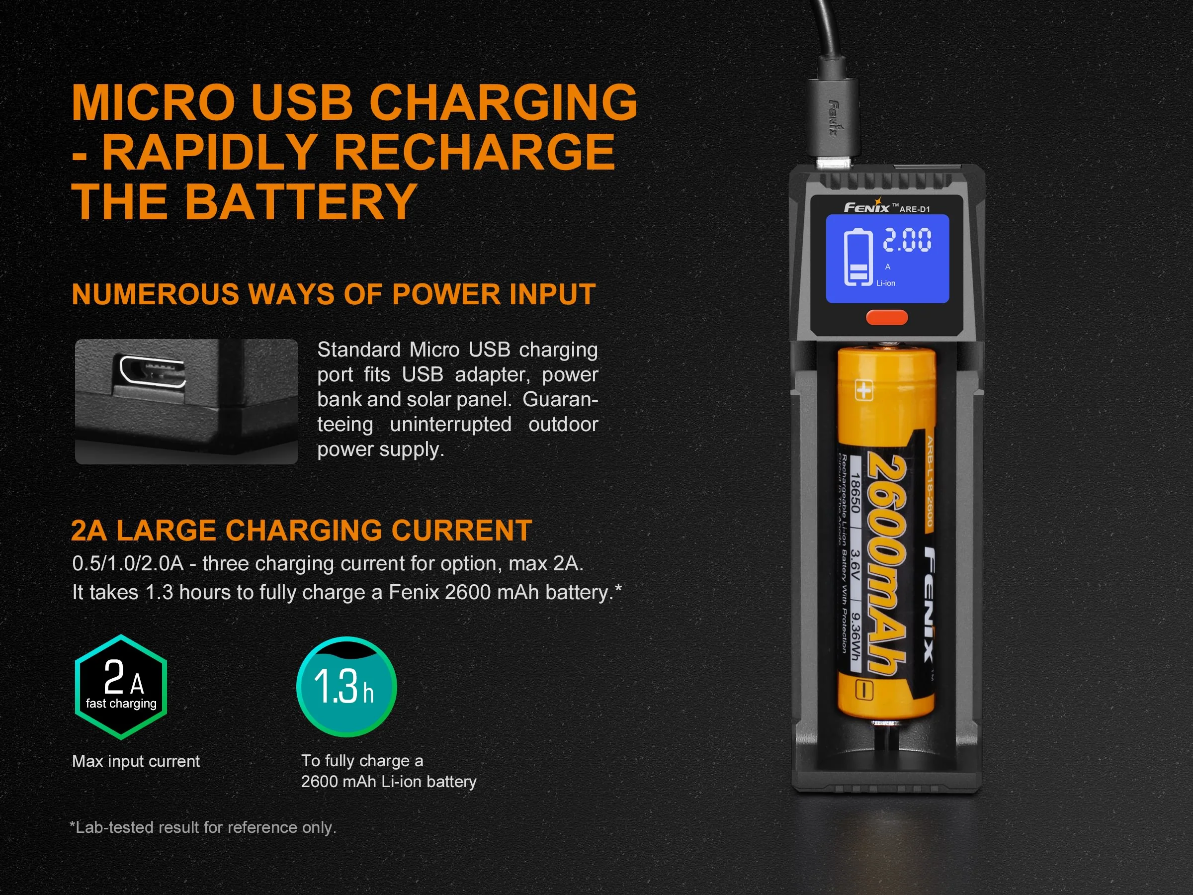 Fenix ARE-D1 Single Channel Smart Battery Charger - Image 7