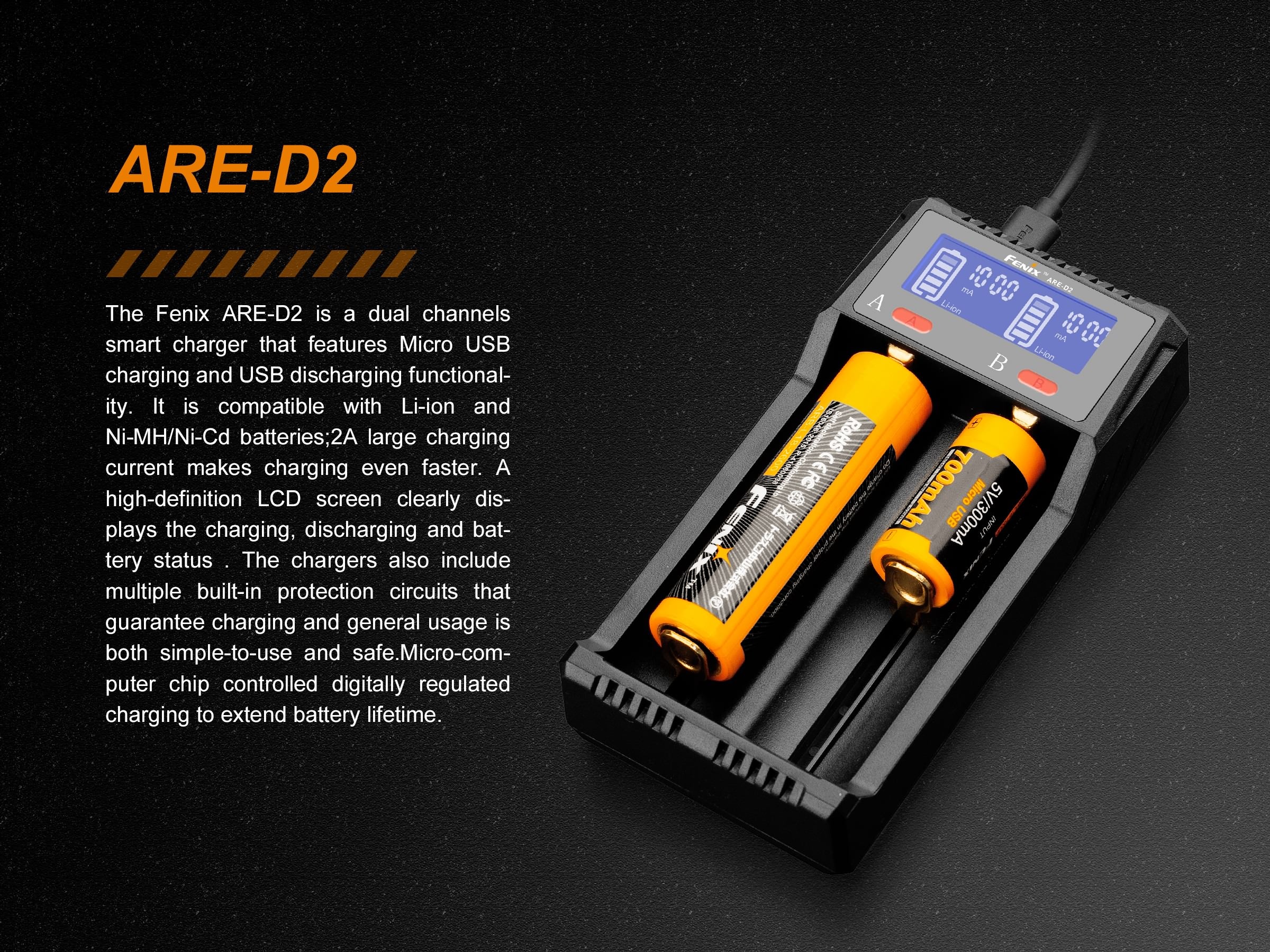 Fenix ARE-D2 Dual Channel Smart Battery Charger - Image 4