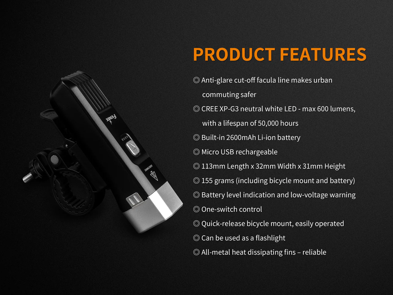 Fenix BC25R LED Bike Light - Image 12