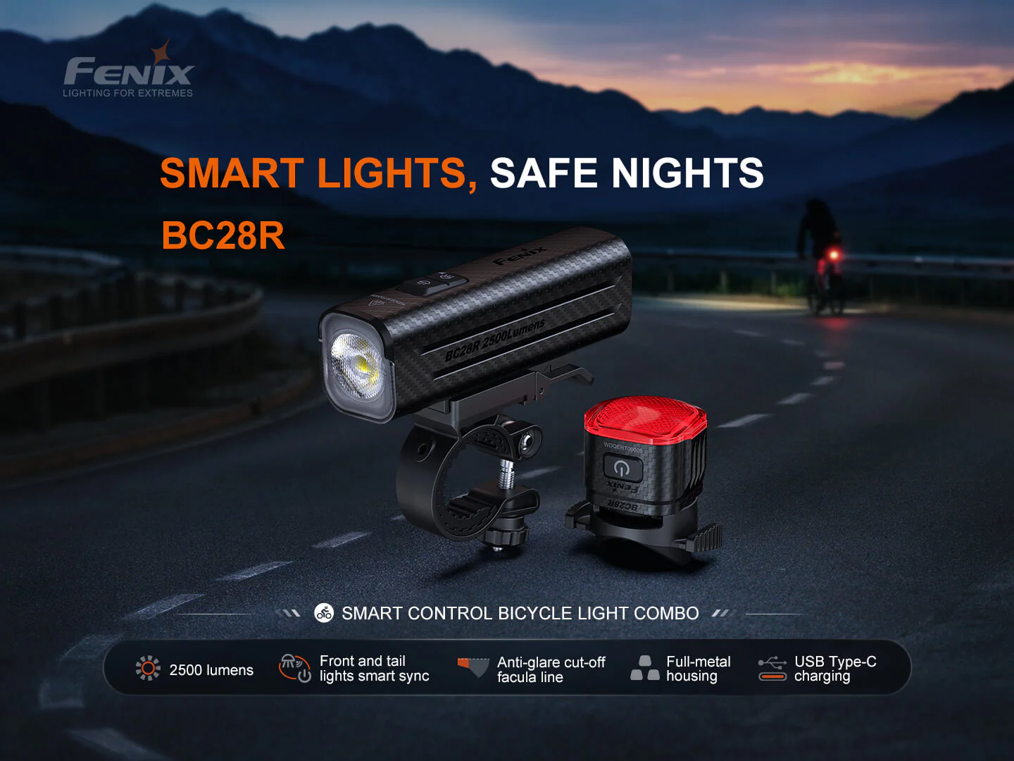 Fenix BC28R Smart Head & Tail Bike Light Combo - Image 3