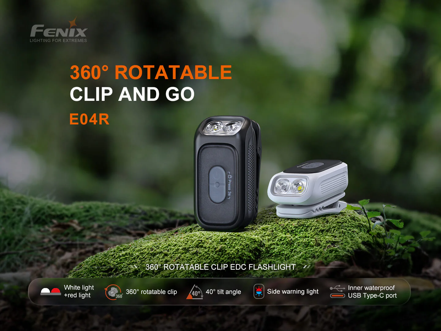 Fenix E04R Rotating Clip-On Light - Image 5