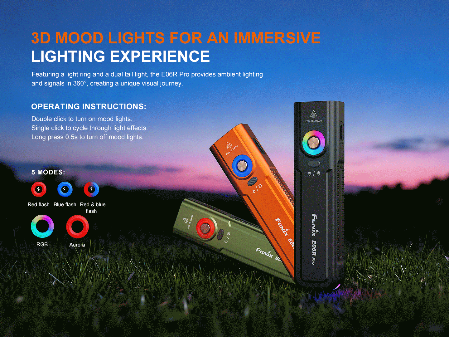 Fenix E06R Pro Keychain Light with White, UV, & Red Laser Lights - 1600 Lumens - Image 3