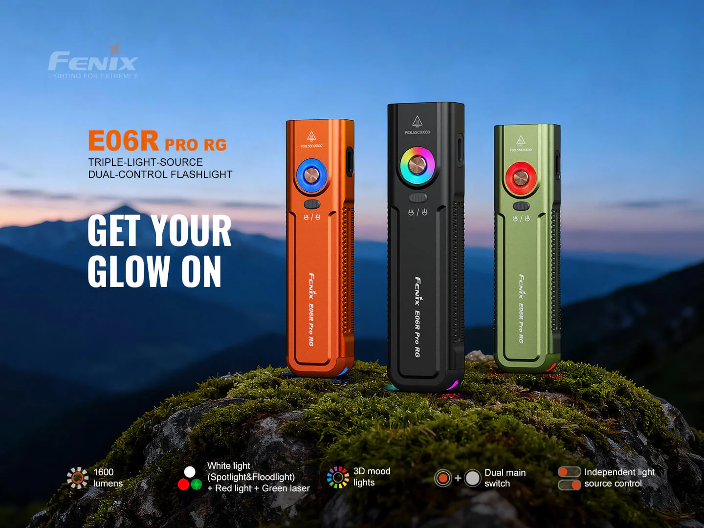 Fenix E06R Pro RG Triple Color Flashlight with Green Laser - Image 4