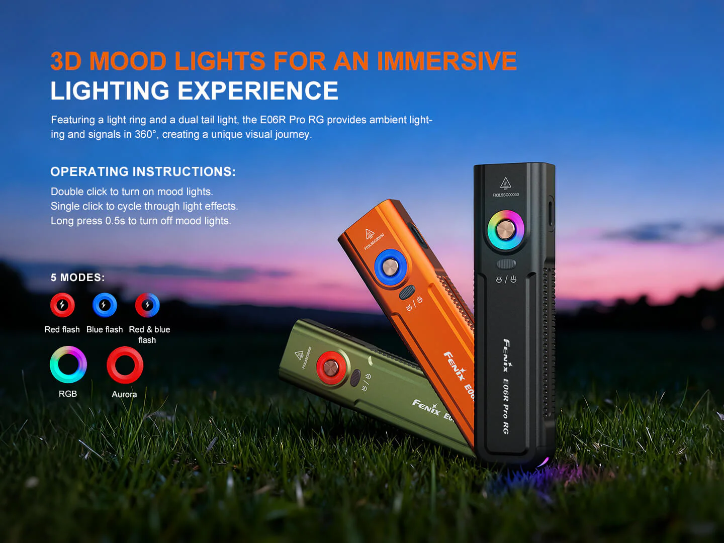 Fenix E06R Pro RG Triple Color Flashlight with Green Laser - Image 7