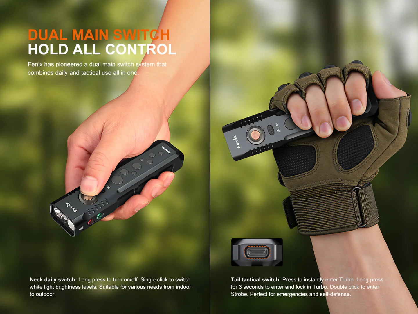 Fenix E08R UE Multi-Light EDC Flashlight With Red Light & Green Laser - Image 2