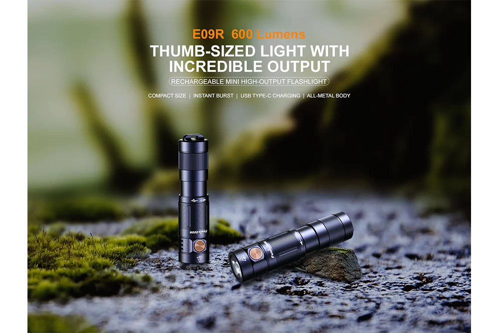 Fenix E09R Rechargeable High-Output Flashlight - 600 Lumens - Image 4