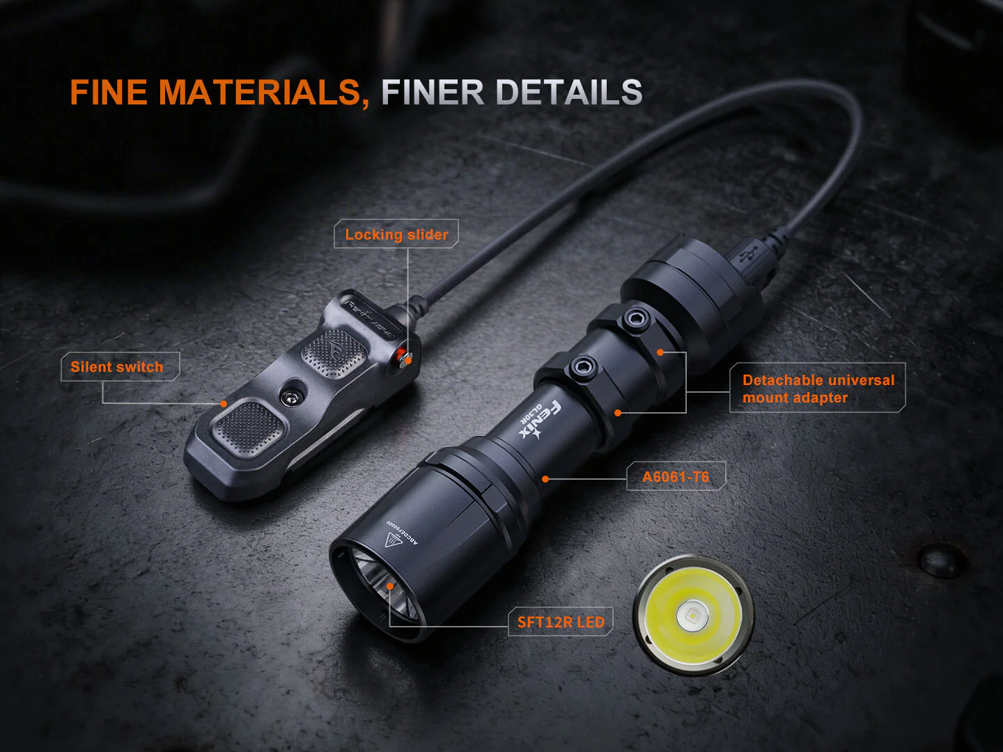 Fenix GL30R Rail-Mounted High-Intensity Tactical Light with AER-07 Remote Switch - Image 13