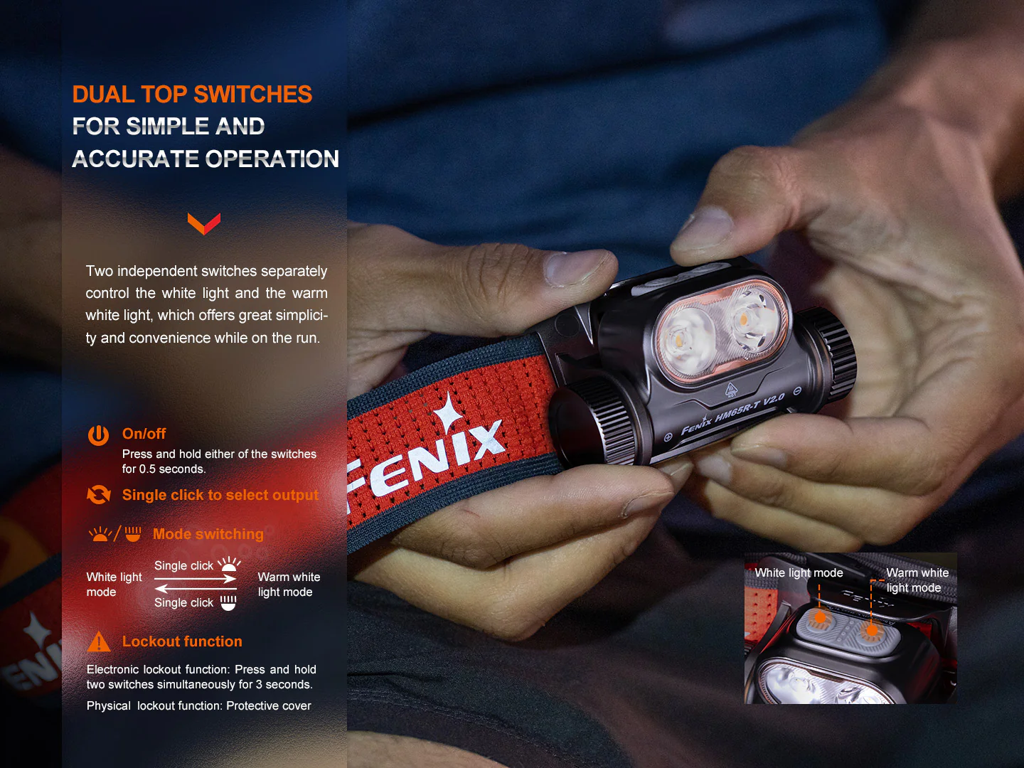 Fenix HM65R-T V2 Rechargeable Lightweight Trail Running Headlamp - Image 12