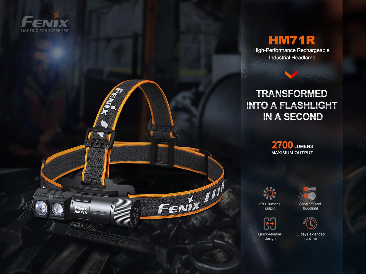 Fenix HM71R Rechargeable Industrial LED Headlamp - Image 6