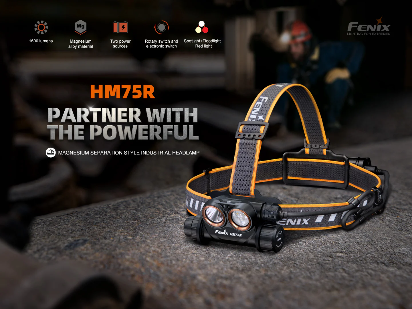 Fenix HM75R Rechargeable Industrial Headlamp - 1600 Lumens - Image 3