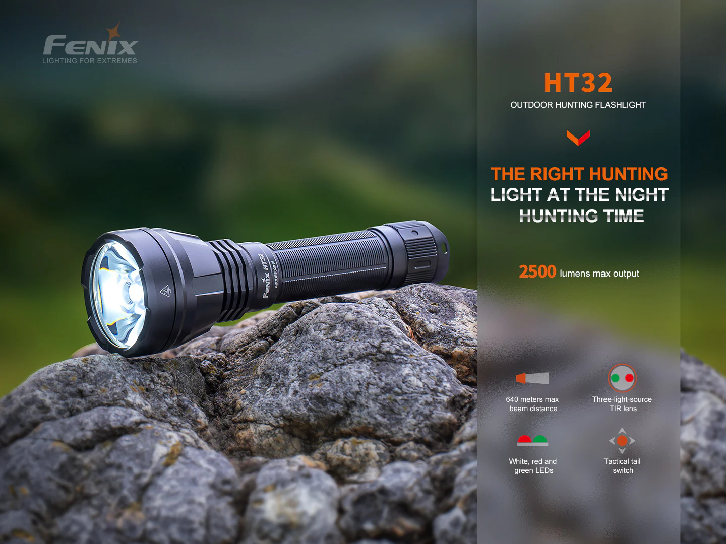 Fenix HT32 Hunting Flashlight with Red & Green Output - Image 3