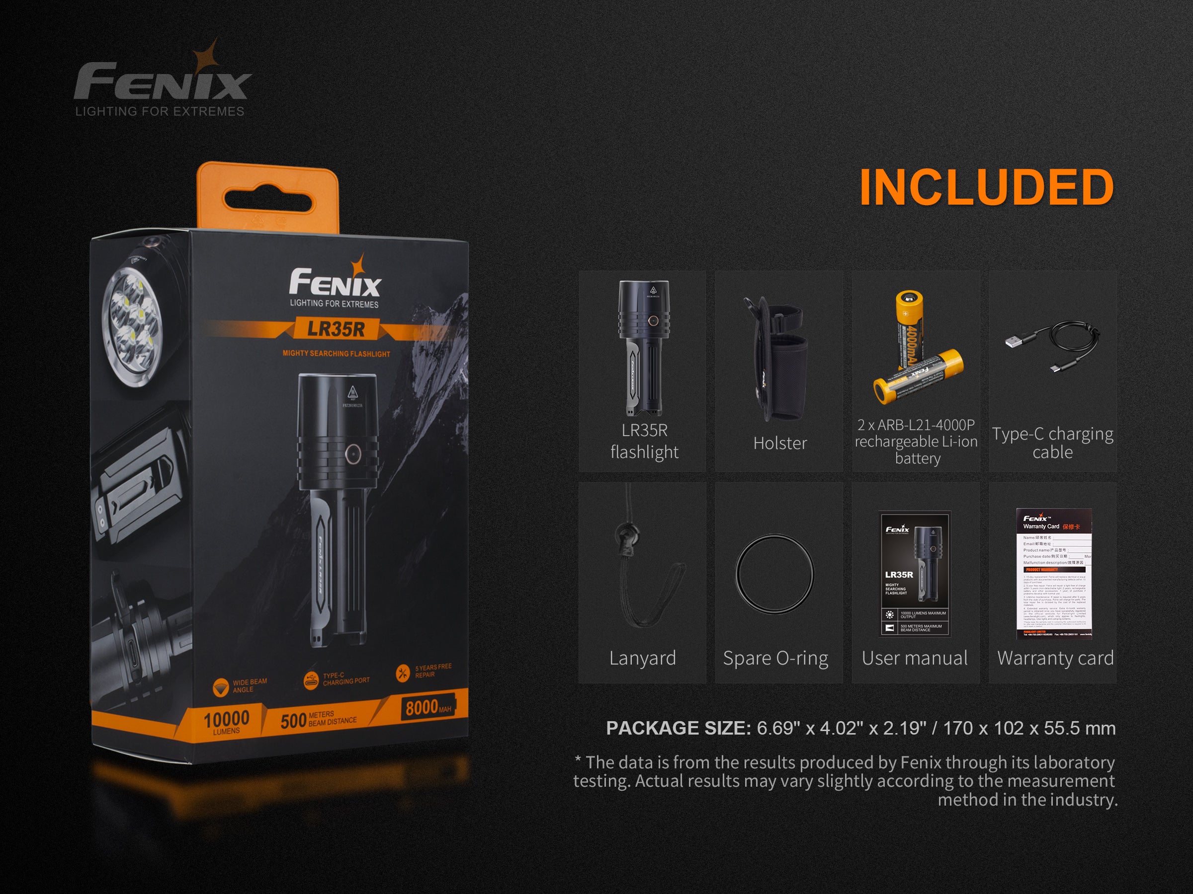 Fenix LR35R Rechargeable LED Flashlight - 10,000 Lumens - Image 14