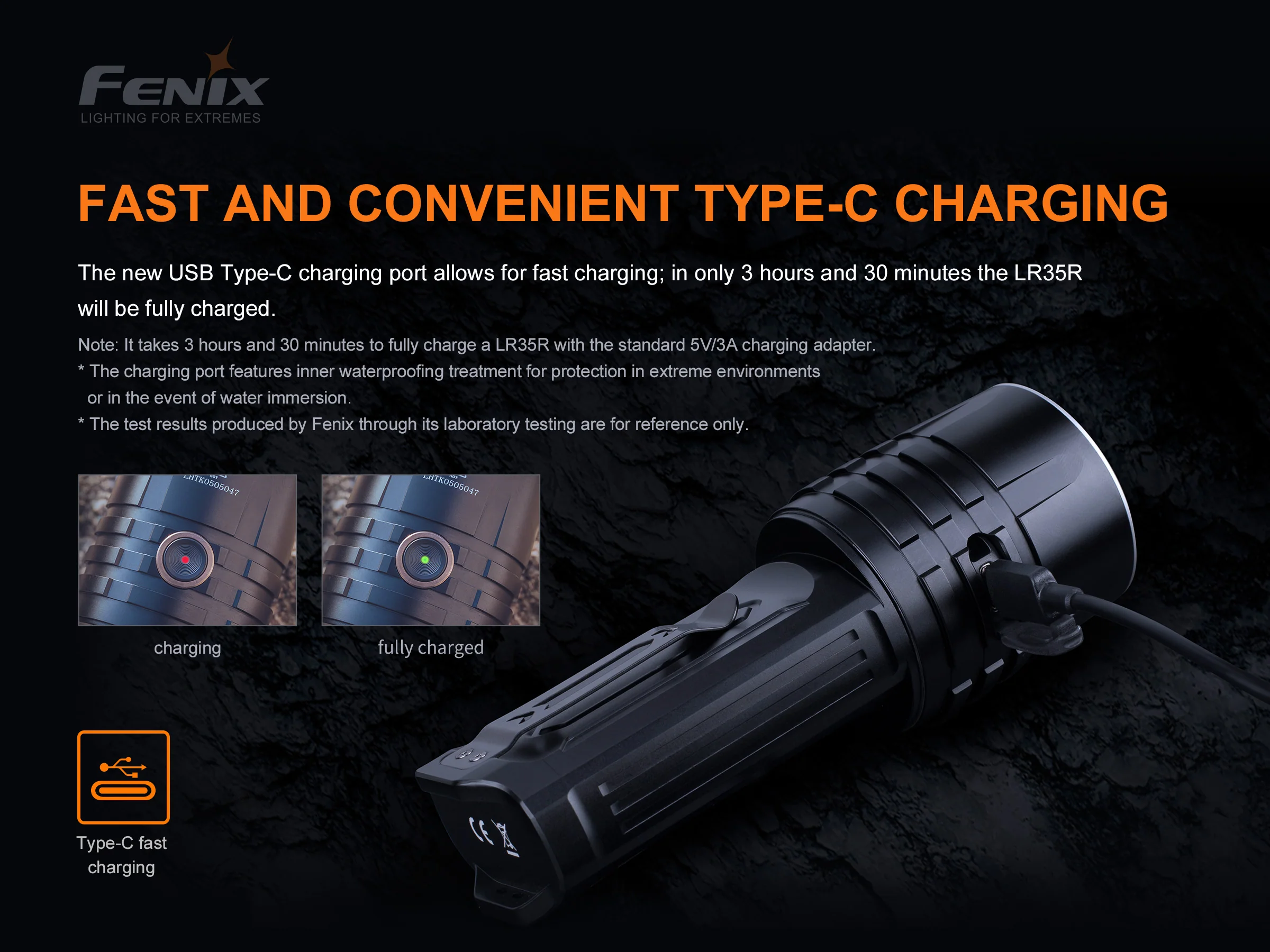 Fenix LR35R Rechargeable LED Flashlight - 10,000 Lumens - Image 7