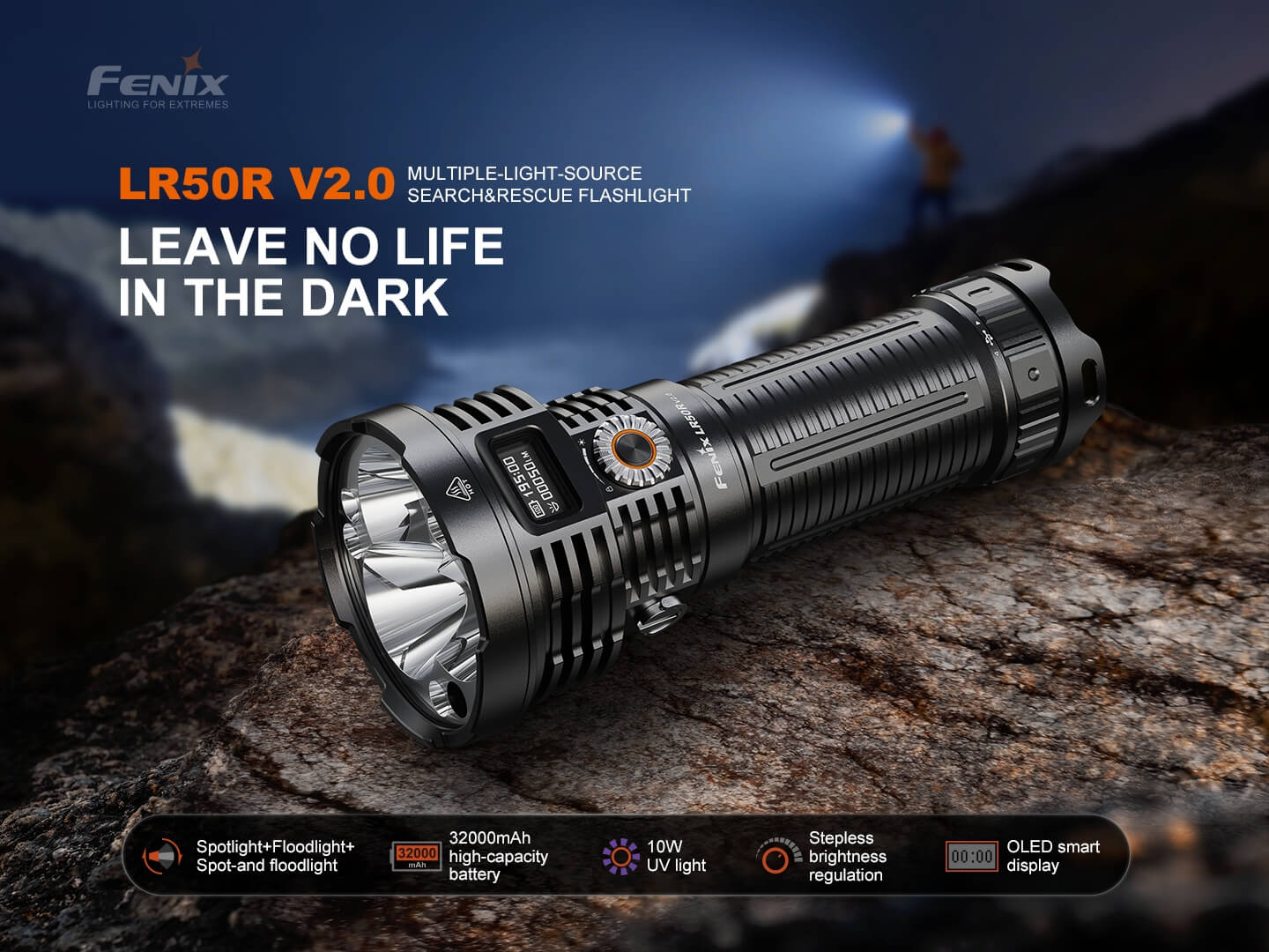 Fenix LR50R V2 White, Red, UV Search & Rescue Flashlight - 18,000 Lumens - Image 3