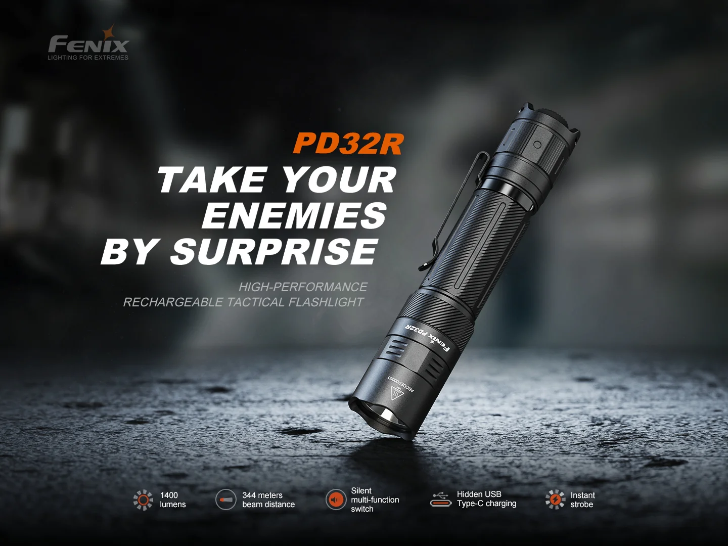 Fenix PD32R Rechargeable Silent Switch LED Flashlight - Image 3