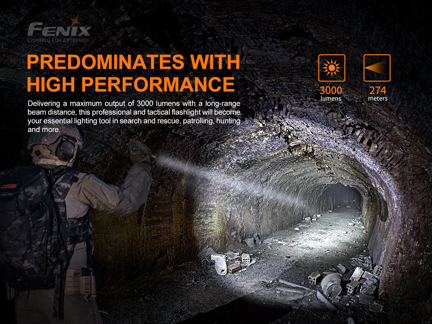 Fenix PD36 TAC Tactical Flashlight - 3000 Lumens - Image 4