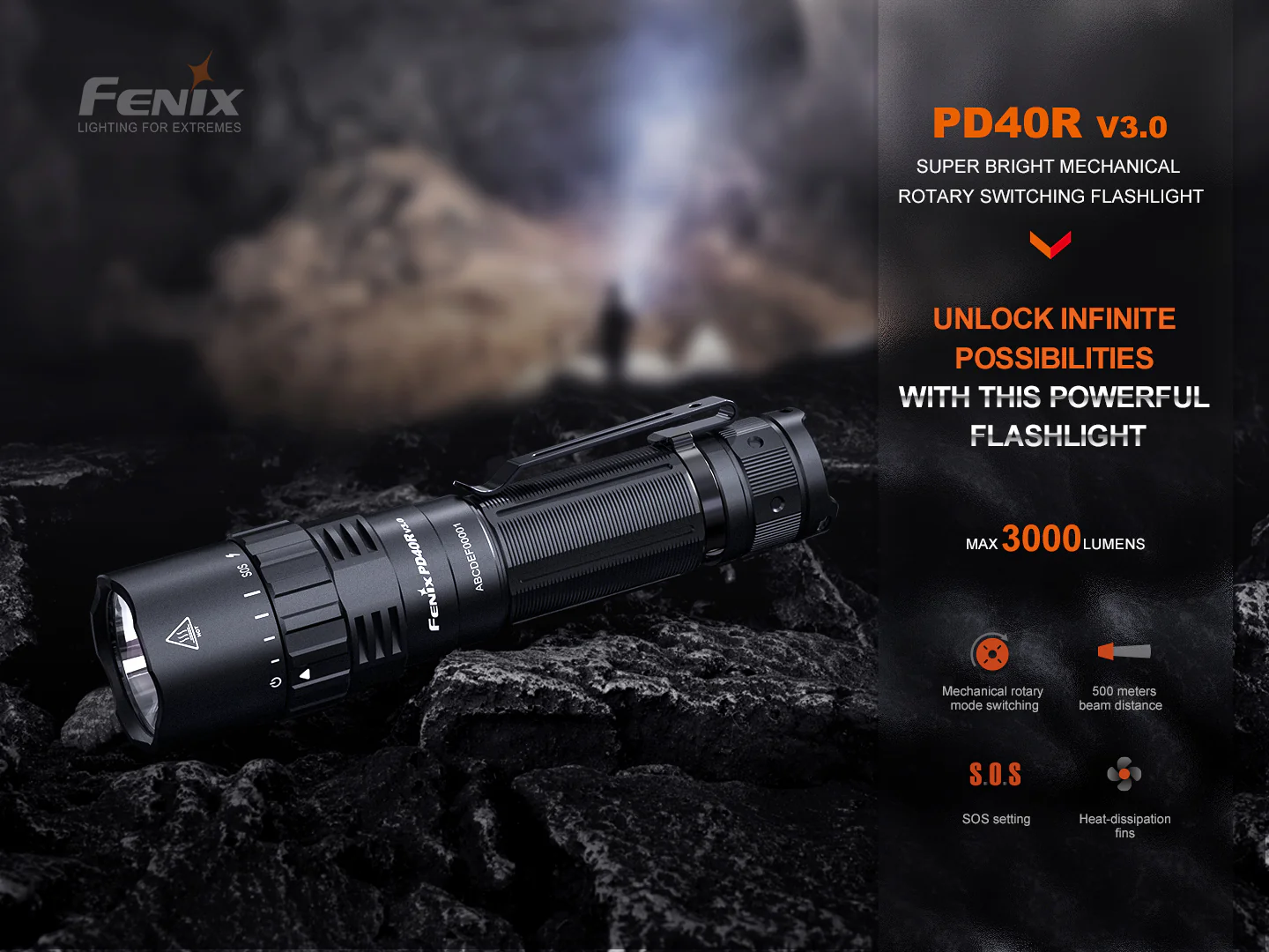 Fenix PD40R V3 Rechargeable Flashlight - Image 3