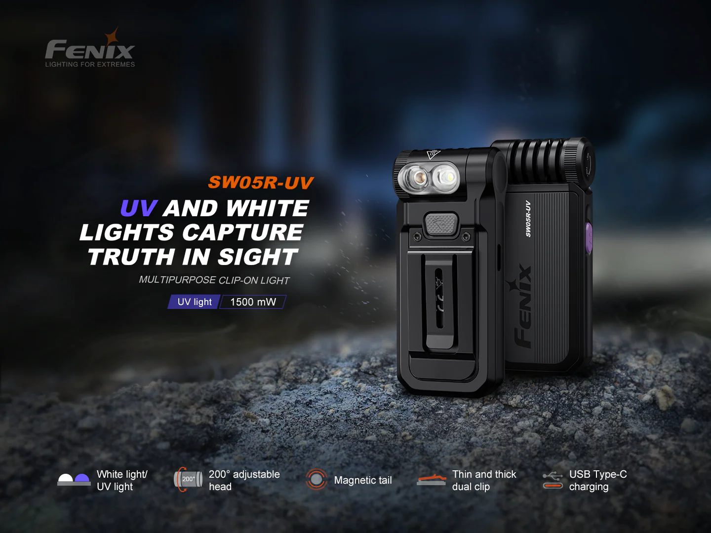 Fenix SW05R Multipurpose Clip-On Light with Red or UV Output - Image 7