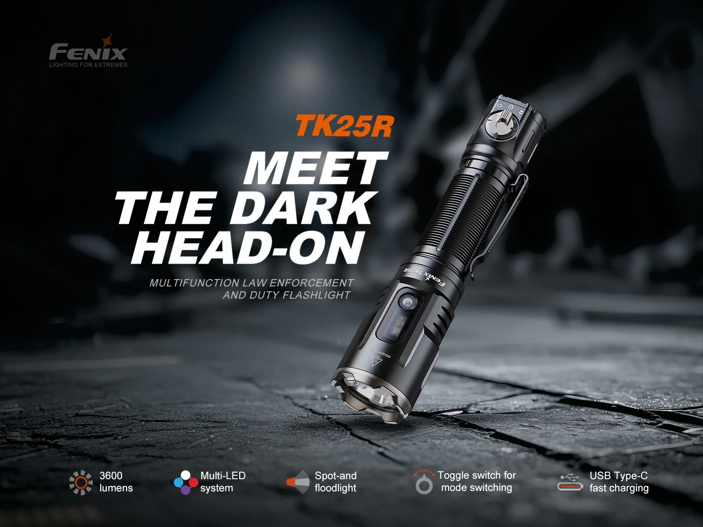 Fenix TK25R Tactical Flashlight with UV, Red, and Red/Blue Flash Options - Image 3