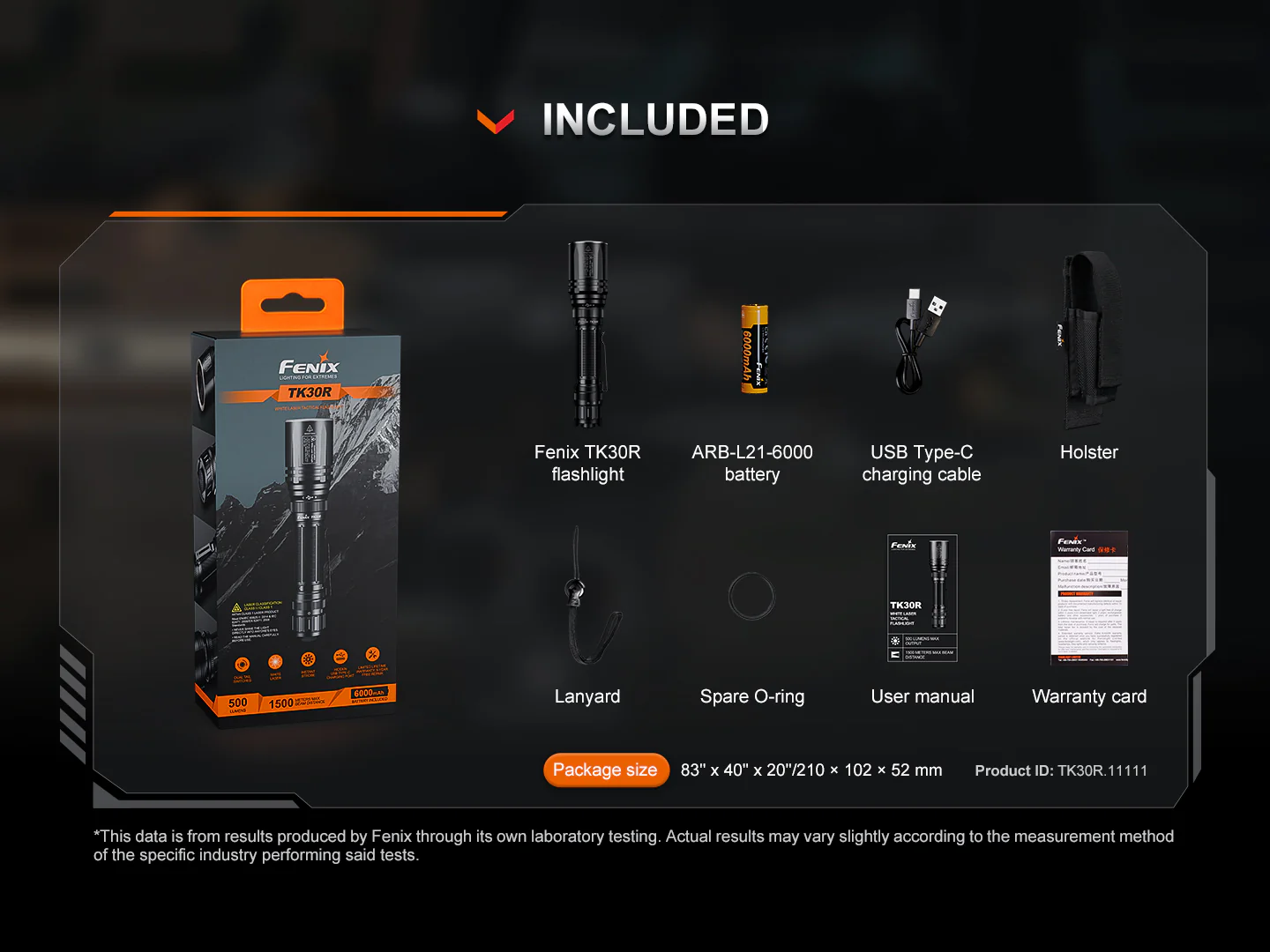 Fenix TK30R Tactical White Laser Rechargeable Flashlight - Image 15
