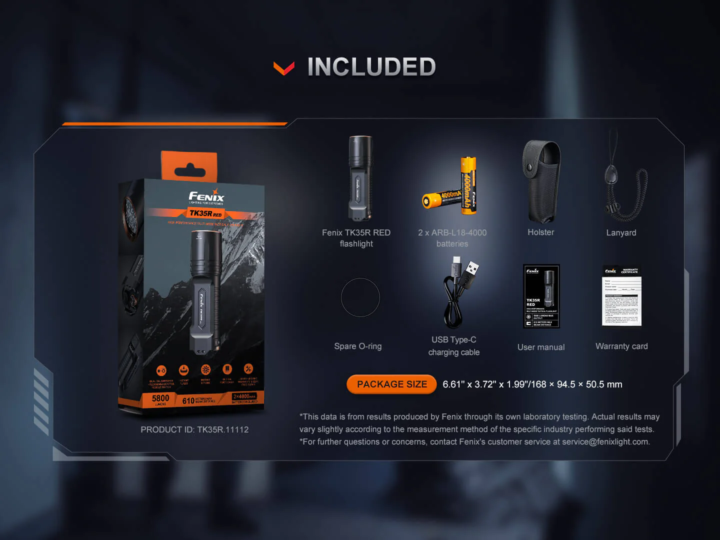 Fenix TK35R Red Light Rechargeable High-Performance Tactical Flashlight - Image 16