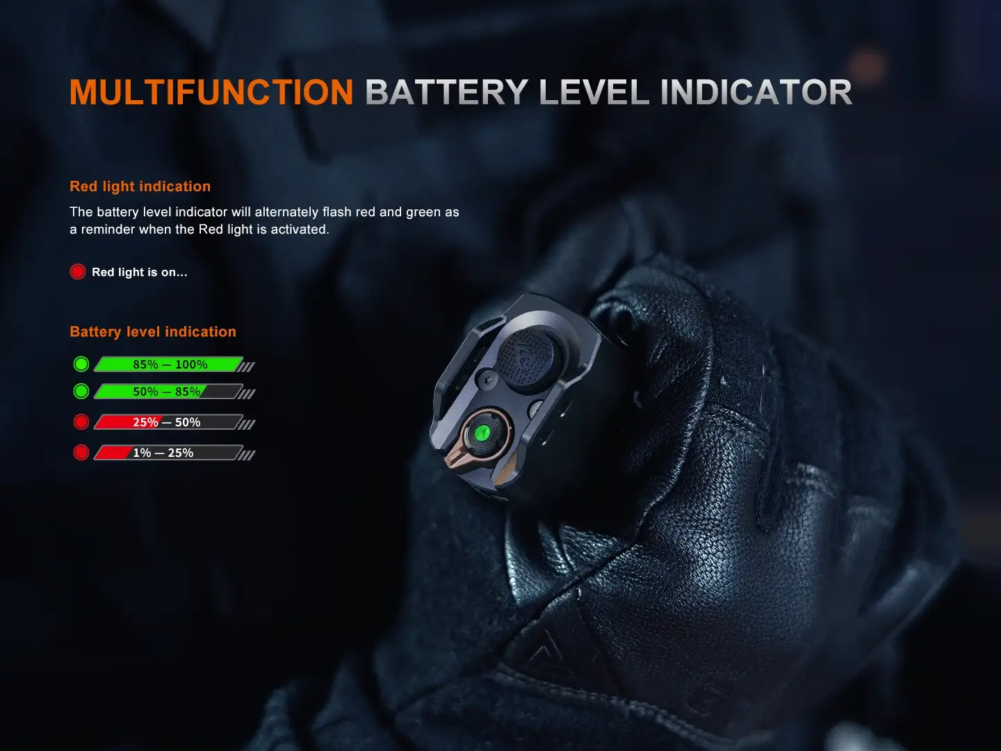 Fenix TK35R Red Light Rechargeable High-Performance Tactical Flashlight - Image 4
