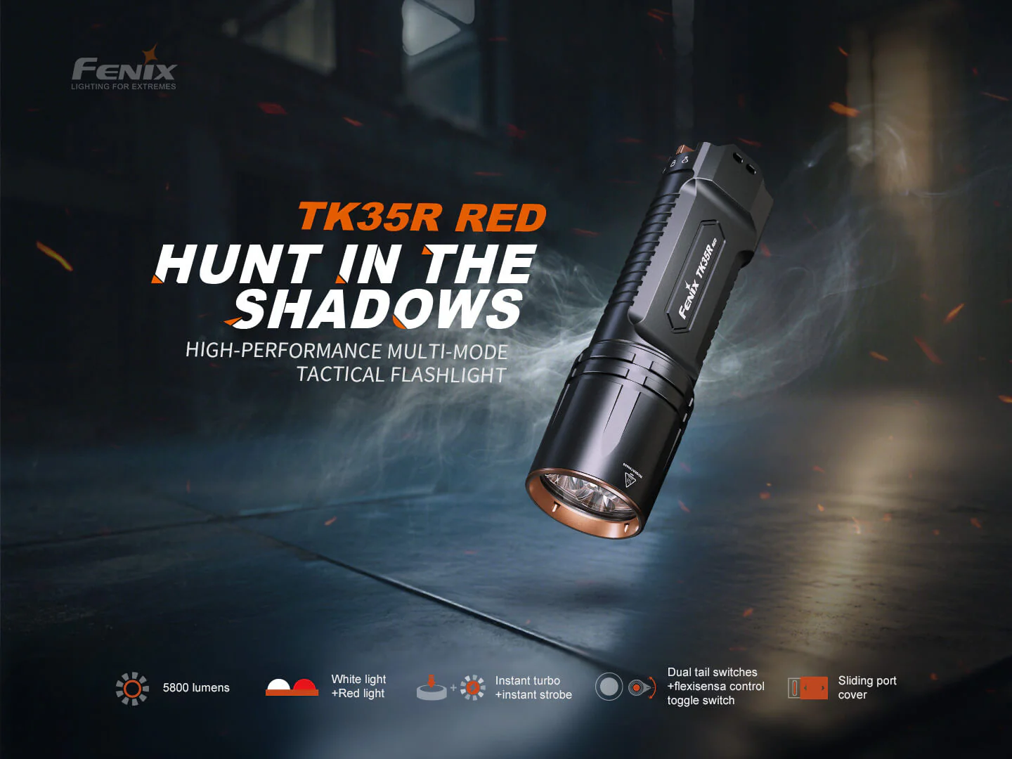 Fenix TK35R Red Light Rechargeable High-Performance Tactical Flashlight - Image 6