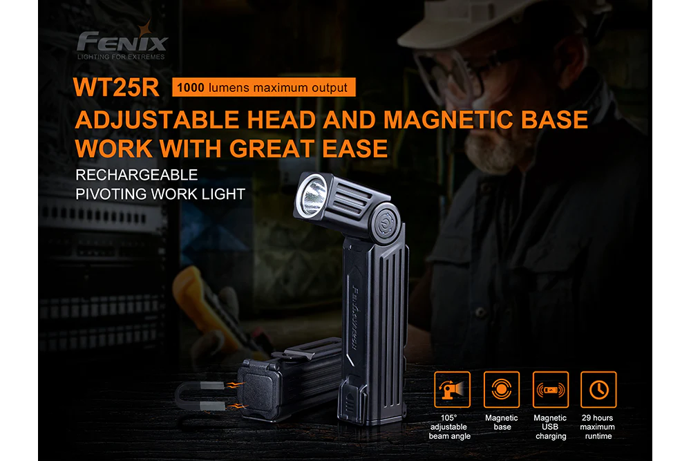 Fenix WT25R Adjustable Head LED Flashlight - 1000 Lumens - Image 3