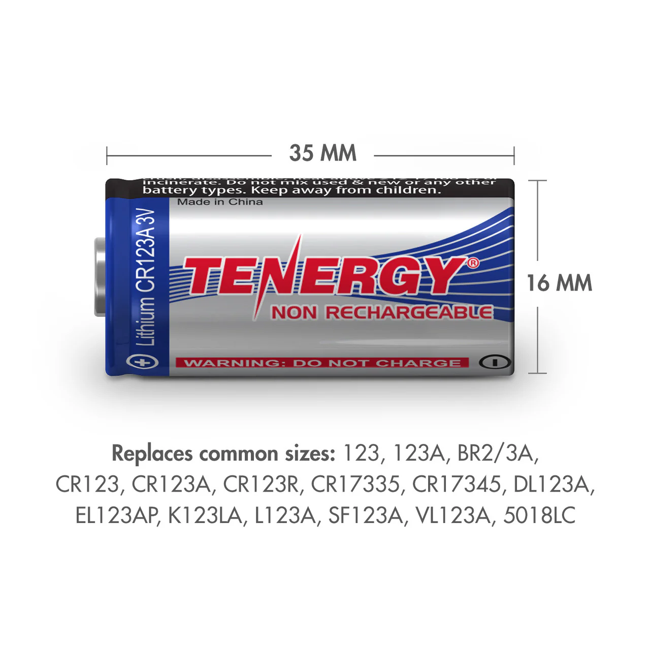 Tenergy Propel CR123A 3v Lithium Battery - 4 Pack - Image 4